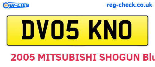 DV05KNO are the vehicle registration plates.