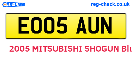 EO05AUN are the vehicle registration plates.