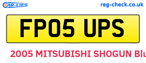 FP05UPS are the vehicle registration plates.