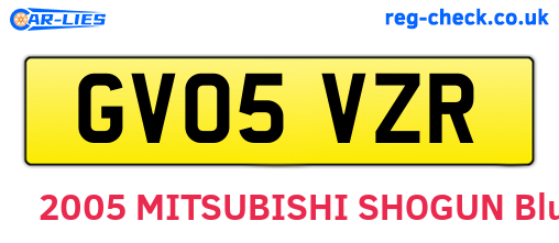 GV05VZR are the vehicle registration plates.