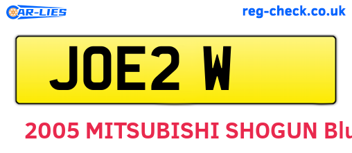 JOE2W are the vehicle registration plates.
