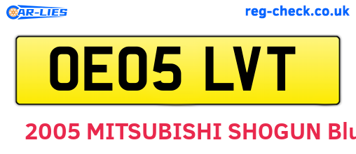 OE05LVT are the vehicle registration plates.