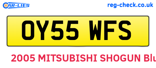 OY55WFS are the vehicle registration plates.