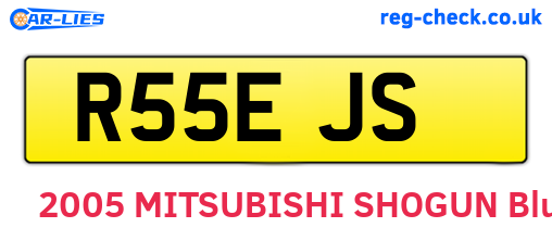 R55EJS are the vehicle registration plates.