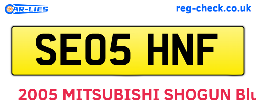 SE05HNF are the vehicle registration plates.