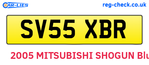 SV55XBR are the vehicle registration plates.