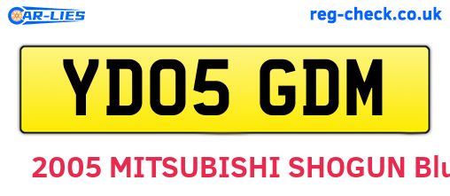 YD05GDM are the vehicle registration plates.