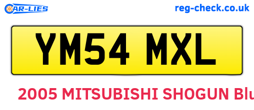 YM54MXL are the vehicle registration plates.