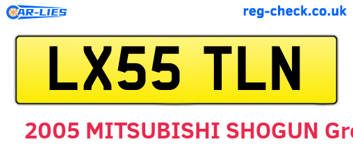 LX55TLN are the vehicle registration plates.