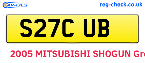 S27CUB are the vehicle registration plates.