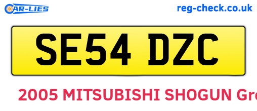 SE54DZC are the vehicle registration plates.