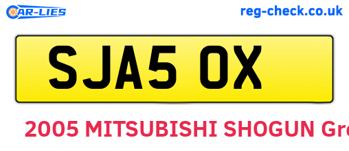 SJA50X are the vehicle registration plates.