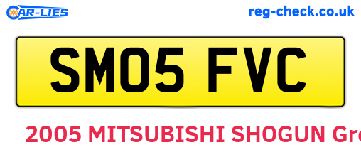 SM05FVC are the vehicle registration plates.
