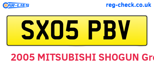 SX05PBV are the vehicle registration plates.
