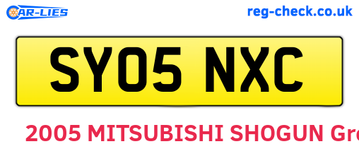 SY05NXC are the vehicle registration plates.