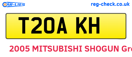 T20AKH are the vehicle registration plates.