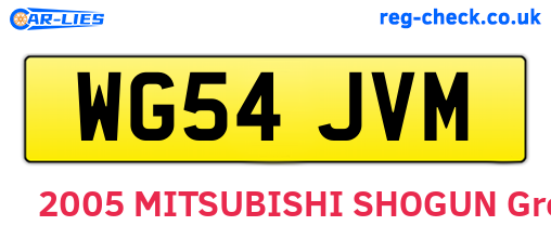 WG54JVM are the vehicle registration plates.