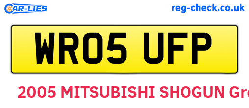 WR05UFP are the vehicle registration plates.