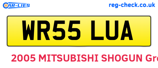 WR55LUA are the vehicle registration plates.