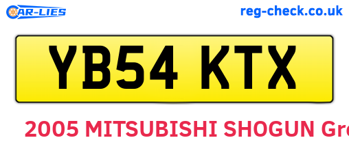 YB54KTX are the vehicle registration plates.