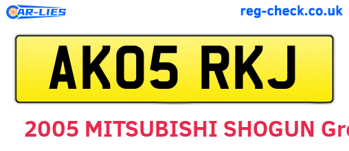 AK05RKJ are the vehicle registration plates.