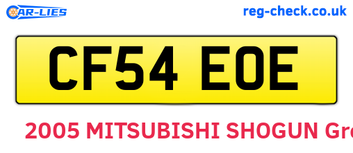 CF54EOE are the vehicle registration plates.