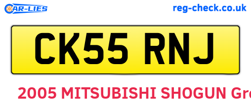 CK55RNJ are the vehicle registration plates.