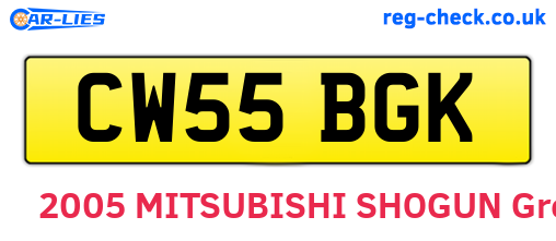 CW55BGK are the vehicle registration plates.