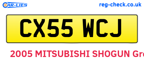 CX55WCJ are the vehicle registration plates.