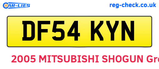 DF54KYN are the vehicle registration plates.