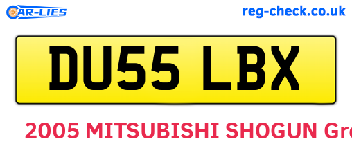 DU55LBX are the vehicle registration plates.