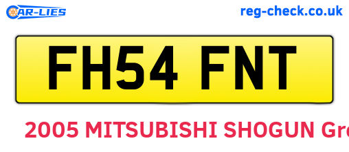 FH54FNT are the vehicle registration plates.