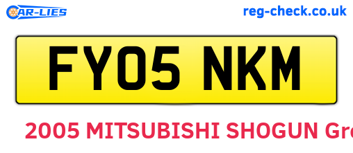 FY05NKM are the vehicle registration plates.