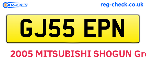 GJ55EPN are the vehicle registration plates.
