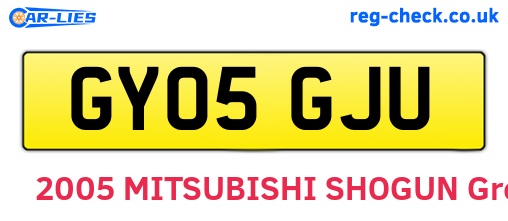 GY05GJU are the vehicle registration plates.