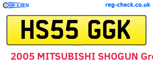 HS55GGK are the vehicle registration plates.