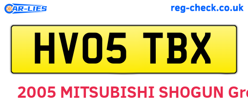 HV05TBX are the vehicle registration plates.