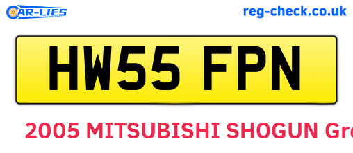 HW55FPN are the vehicle registration plates.