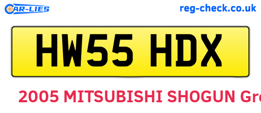HW55HDX are the vehicle registration plates.