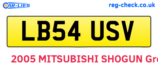 LB54USV are the vehicle registration plates.