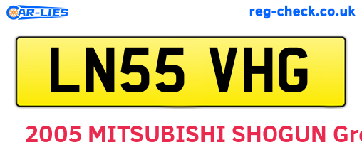 LN55VHG are the vehicle registration plates.