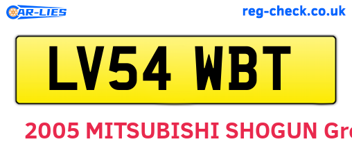 LV54WBT are the vehicle registration plates.