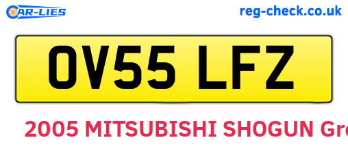 OV55LFZ are the vehicle registration plates.