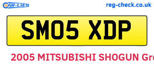 SM05XDP are the vehicle registration plates.