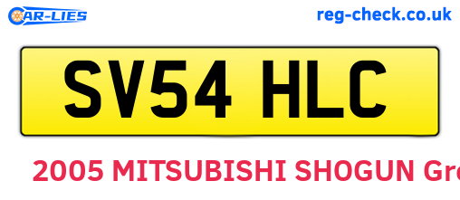 SV54HLC are the vehicle registration plates.
