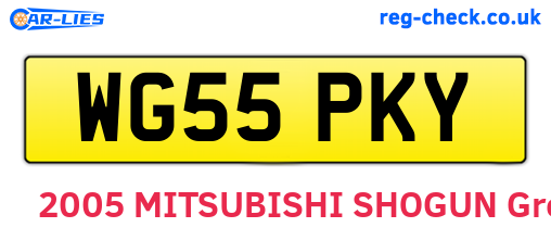 WG55PKY are the vehicle registration plates.