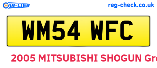 WM54WFC are the vehicle registration plates.