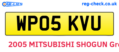 WP05KVU are the vehicle registration plates.