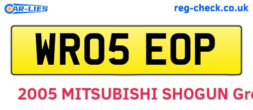 WR05EOP are the vehicle registration plates.