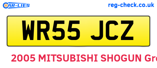 WR55JCZ are the vehicle registration plates.